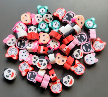 Margele din lut polimeric, mix divers de 10 animalute, intre 8-10 mm [1]