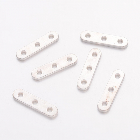 Spacer argintiu, triplu sir, 24X6 mm, 1 bucata [1]