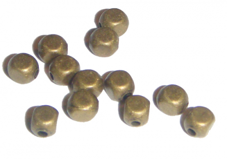 Margele metalice - Margele placate cu aur antichizat cub 4 mm - 1 buc