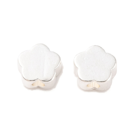 Charm, Pandant, Conector - Mărgele floare din alamă, placate cu argint 925, fără plumb și cadmiu, 5 mm – 1 bucată
