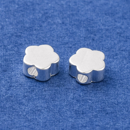 Mărgele floare din alamă, placate cu argint 925, fără plumb și cadmiu, 5 mm – 1 bucată [1]