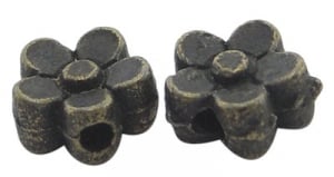 Margele metalice - Margele spacer, floare, bronz antichizat- rotunde, 5X5 mm - 1 bucata