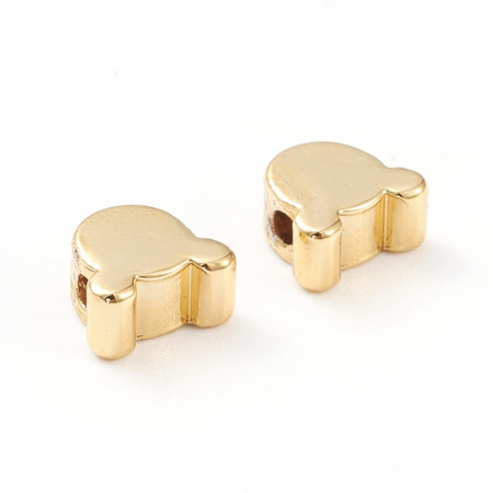 Margele spacer cap de urs, alama placata cu aur, 5X6 mm, 1 buc [1]