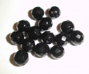 Onix negru - Onix negru rotund fatetat pietre semipretioase 6 mm - 1 bucata