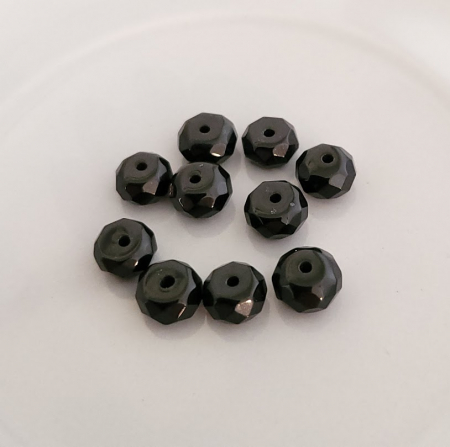 Onix negru - Onix negru rondele fatetat, pietre semipretioase 8X4 mm - 1 bucata