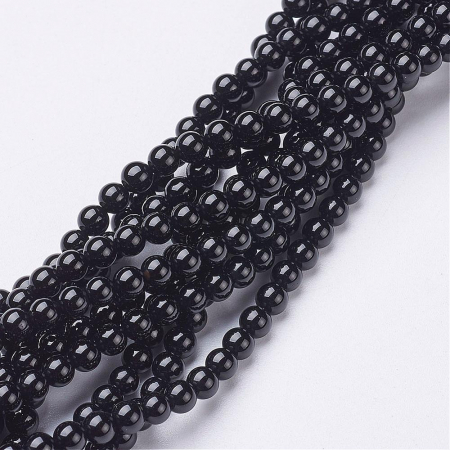 Onix negru rotund, pietre semipretioase- 4 mm - 1 bucata [2]