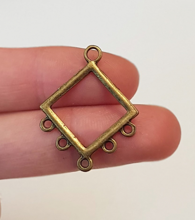 Accesorii Cercei - Pandant, candelabru, accesoriu cercei, bronz antichizat, 30X25 mm- 1 bucata