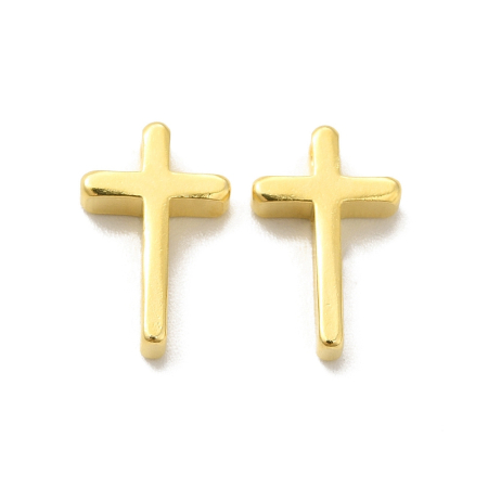 Charm, Pandant, Conector - Pandant charm cruciulita aurie, 13X8 mm, 1 buc