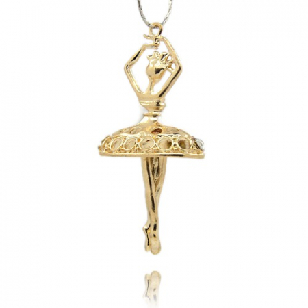 Pandant dansatoare, balerina, emailat alb, cu cristale rhinestones [1]