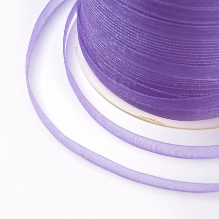 Panglica, elastic - Panglica din organza mov, 6 mm grosime, 1 m