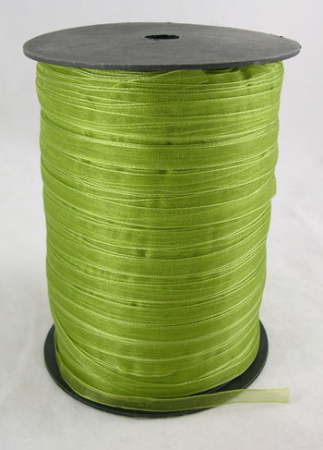 Panglica, elastic - Panglica din organza verde, 6 mm grosim