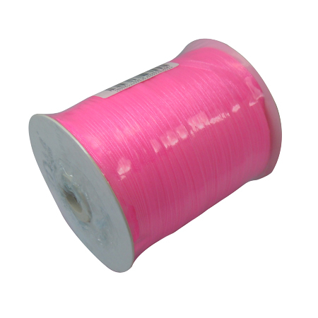 Panglica, elastic - Panglica din organza roz aprins, 6 mm grosime, 1 m