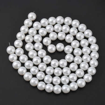 Perle de sticla - Perle de sticla albe rotunde 10 mm 1 bucata