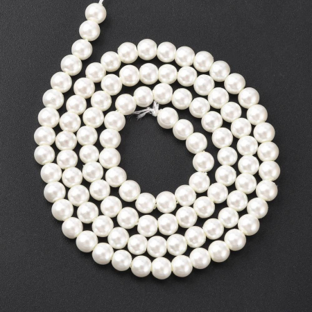 Perle de sticla albe, rotunde 4 mm, 10 bucati [2]