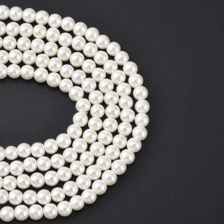 Perle de sticla albe, rotunde 4 mm, 10 bucati [1]