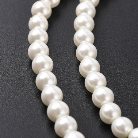 Perle de sticla albe, rotunde 4 mm, 10 bucati [3]