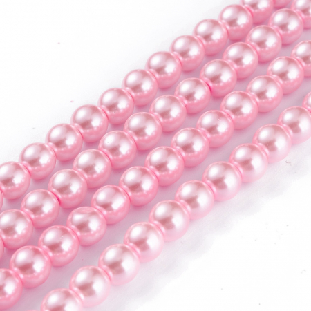 Perle de sticla roz, rotunde 8 mm, 1 bucata [1]