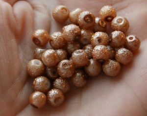 Perle de sticla - Perle de sticla, rotunde texturate 6 mm- 1 bucata