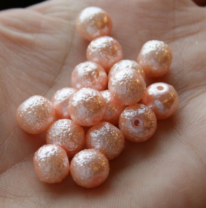 Perle de sticla - Perle de sticla, rotunde texturate 8 mm- 1 bucata