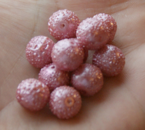 Perle de sticla - Perle de sticla, rotunde, roz, 10 mm- 1 bucata