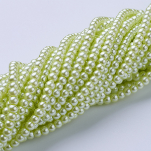 Perle de sticla, verde deschis, rotunde 4 mm- 10 bucati [1]