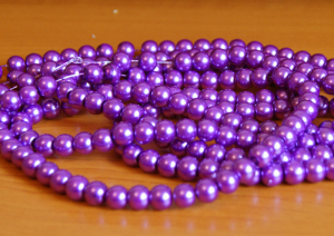 Perle de sticla - Perle de sticla, mov, rotunde 8 mm- 10 bucati