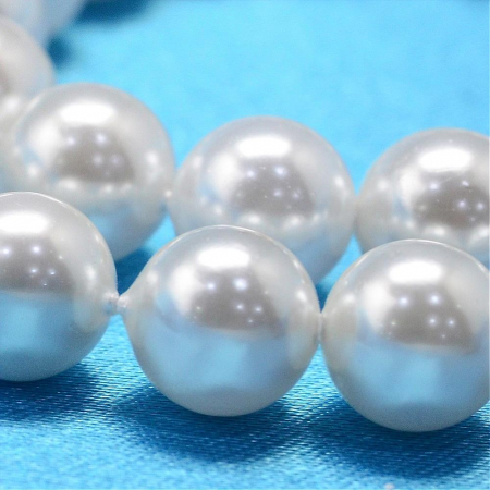 Perle rotunde shell pearl, 6 mm, perla alba, lucioasa, 1 bucata [1]