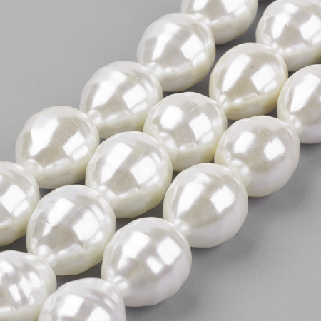Perle rotunde shell pearl, 16~16.5mm X13~13.5mm, alb, 1 bucata [1]