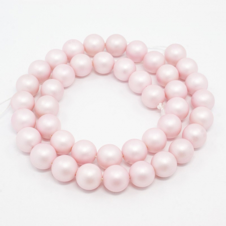 Perle de cultura - Perle rotunde frosted shell pearl, 8 mm, gri deschis, 1 bucata