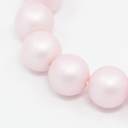 Perle rotunde frosted shell pearl, 8 mm, gri deschis, 1 bucata [1]