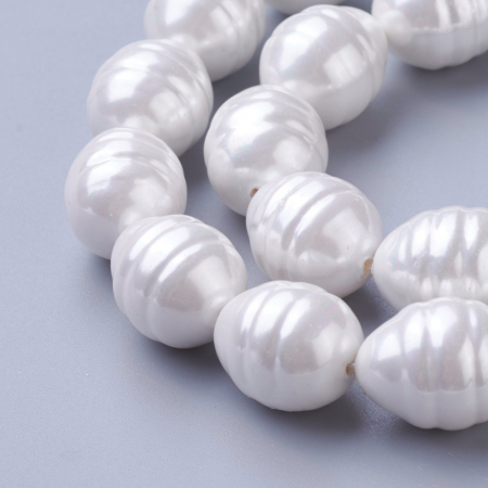 Perle rotunde shell pearl, 15.5~16.5mm X13~13.5mm, alb, 1 bucata [1]