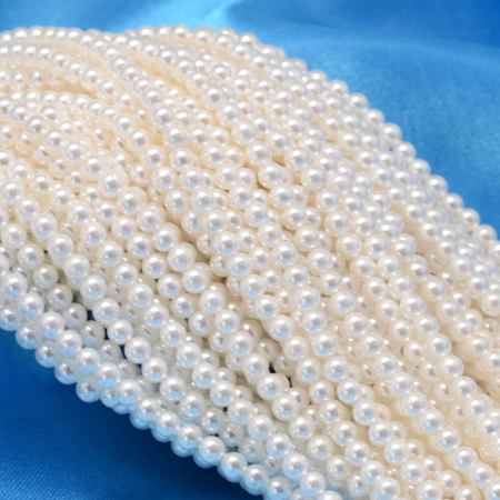 Perle de cultura - Perle rotunde shell pearl, 3 mm, alb, 1 bucata