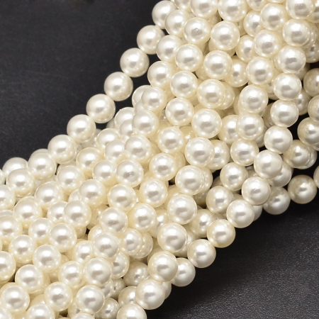 Perle de cultura - Perle rotunde shell pearl, 8 mm, Alb, 1 bucata