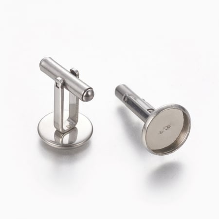 Caboson si suport caboson - Butoni pentru camasa din inox 304 cu suport pentru cabosoane de 12 mm - 1 pereche