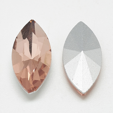 Accesorii metalice - Rhinestones din sticla, fatetate, fara gaura, vintage rose