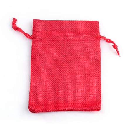 Saculet rosu material tip canvas, 14X10 cm, 1 bucata [1]