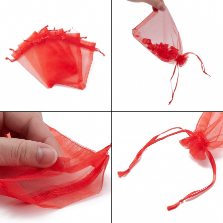 Saculet organza rosu, 10X15 cm, 1 bucata [1]