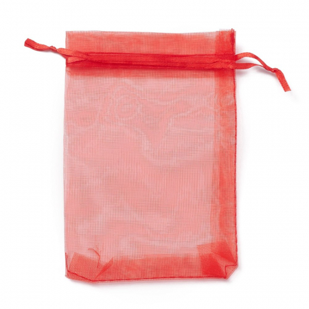 Ambalaje, cutii - Saculet organza rosu, 10X15 cm, 1 bucata