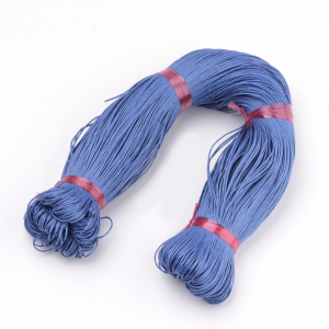 Snur bumbac cerat - Snur din bumbac cerat, culoare albastru Cornflower, grosime 1 mm, 1 m