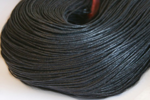 Snur bumbac cerat - Snur din bumbac cerat, culoare negru, grosime 1 mm, 1 m