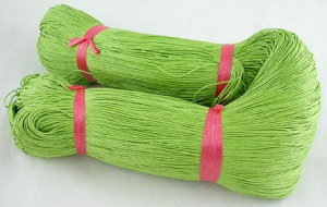 Snur bumbac cerat - Snur din bumbac cerat, culoare verde galbui, grosime 1 mm, 1 m