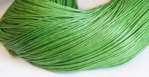 Snur bumbac cerat - Snur din bumbac cerat, culoare verde, grosime 1 mm, 1 m
