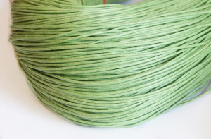 Snur bumbac cerat - Snur din bumbac cerat, culoare verde, grosime 1 mm, 1 m