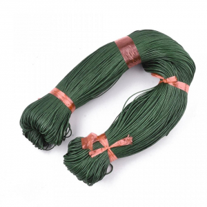 Snur bumbac cerat - Snur din bumbac cerat, culoare verde maslina, grosime 1 mm, 1 m