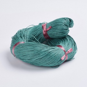 Snur - Snur din bumbac cerat, culoare verde teal, grosime 1 mm, 1 m