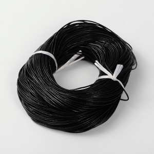 Snur piele - Snur din piele naturala, negru, grosime 1,5 mm, 1 metru