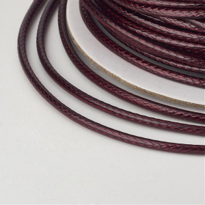Snur din poliester cerat, culoare maro rosiatic, grosime 2 mm, 1 m [1]