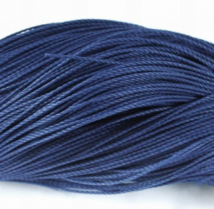 Snur din poliester cerat, impletit, culoare albastru, grosime 1 mm, 1 m [1]