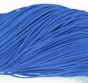 Snur poliester cerat - Snur din poliester cerat, impletit, culoare albastru roial, grosime 1 mm, 1 m
