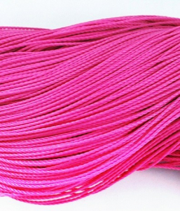 Snur din poliester cerat, impletit, culoare fucsia, roz aprins, grosime 1 mm, 1 m [1]